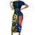 South Africa And France Rugby Short Sleeve Bodycon Dress Springboks With Les Bleus Together 2023 World Cup - Wonder Print Shop