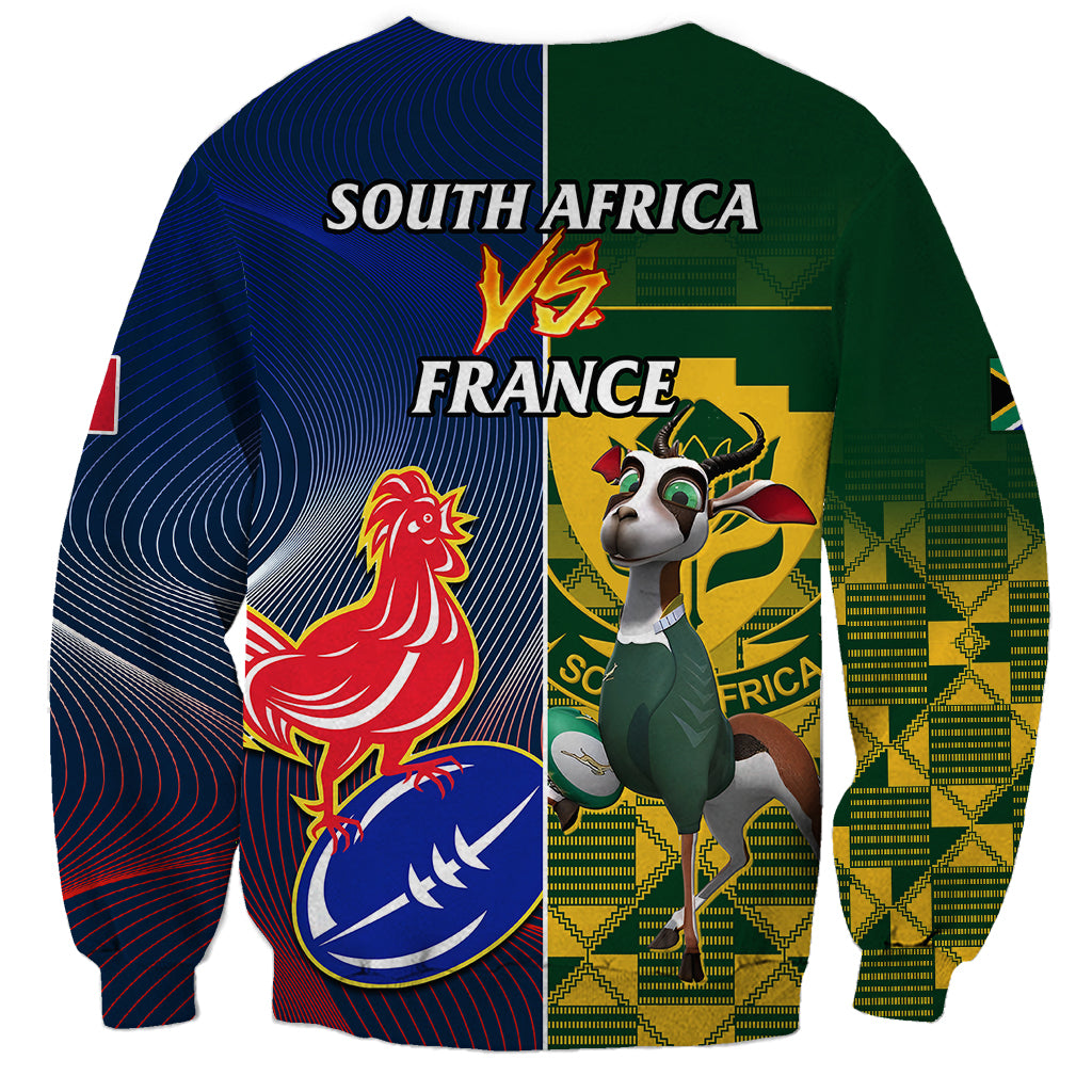 South Africa And France Rugby Sweatshirt Springboks With Les Bleus Together 2023 World Cup - Wonder Print Shop