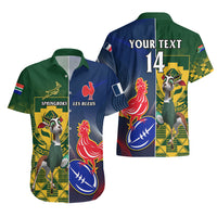 Custom South Africa And France Rugby Hawaiian Shirt Springboks With Les Bleus Together 2023 World Cup - Wonder Print Shop