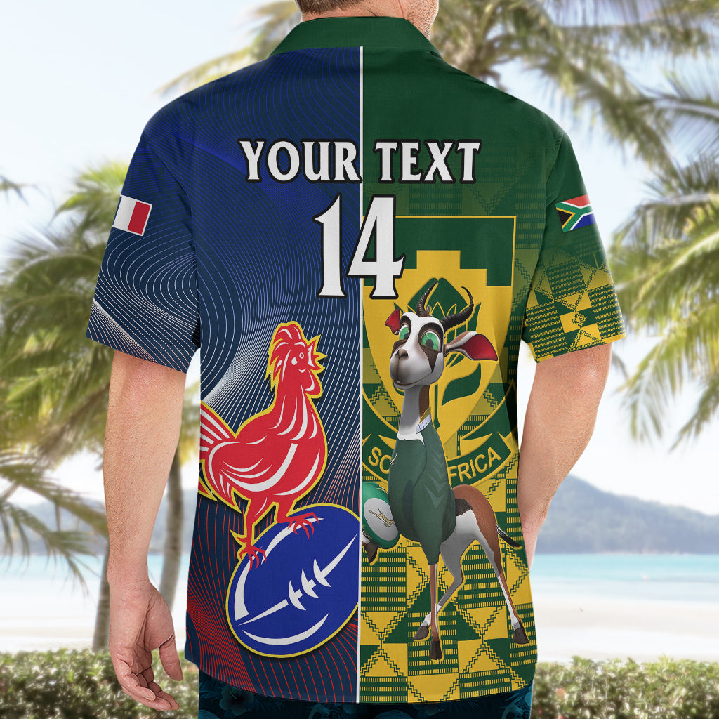 Custom South Africa And France Rugby Hawaiian Shirt Springboks With Les Bleus Together 2023 World Cup - Wonder Print Shop