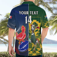 Custom South Africa And France Rugby Hawaiian Shirt Springboks With Les Bleus Together 2023 World Cup - Wonder Print Shop