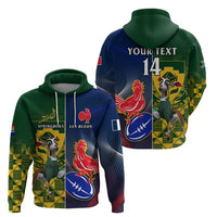 Custom South Africa And France Rugby Hoodie Springboks With Les Bleus Together 2023 World Cup - Wonder Print Shop