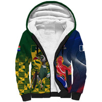 Custom South Africa And France Rugby Sherpa Hoodie Springboks With Les Bleus Together 2023 World Cup - Wonder Print Shop