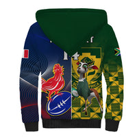 Custom South Africa And France Rugby Sherpa Hoodie Springboks With Les Bleus Together 2023 World Cup - Wonder Print Shop