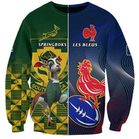 Custom South Africa And France Rugby Sweatshirt Springboks With Les Bleus Together 2023 World Cup - Wonder Print Shop