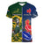 Custom South Africa And France Rugby Women V Neck T Shirt Springboks With Les Bleus Together 2023 World Cup - Wonder Print Shop