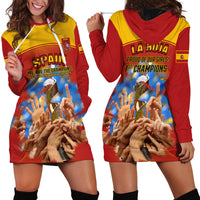 Spain Football Hoodie Dress 2023 World Cup Champions Proud Of Our Girls - Wonder Print Shop