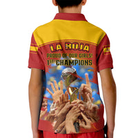 Spain Football Kid Polo Shirt 2023 World Cup Champions Proud Of Our Girls - Wonder Print Shop