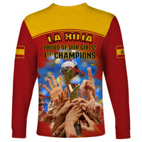 Spain Football Long Sleeve Shirt 2023 World Cup Champions Proud Of Our Girls - Wonder Print Shop