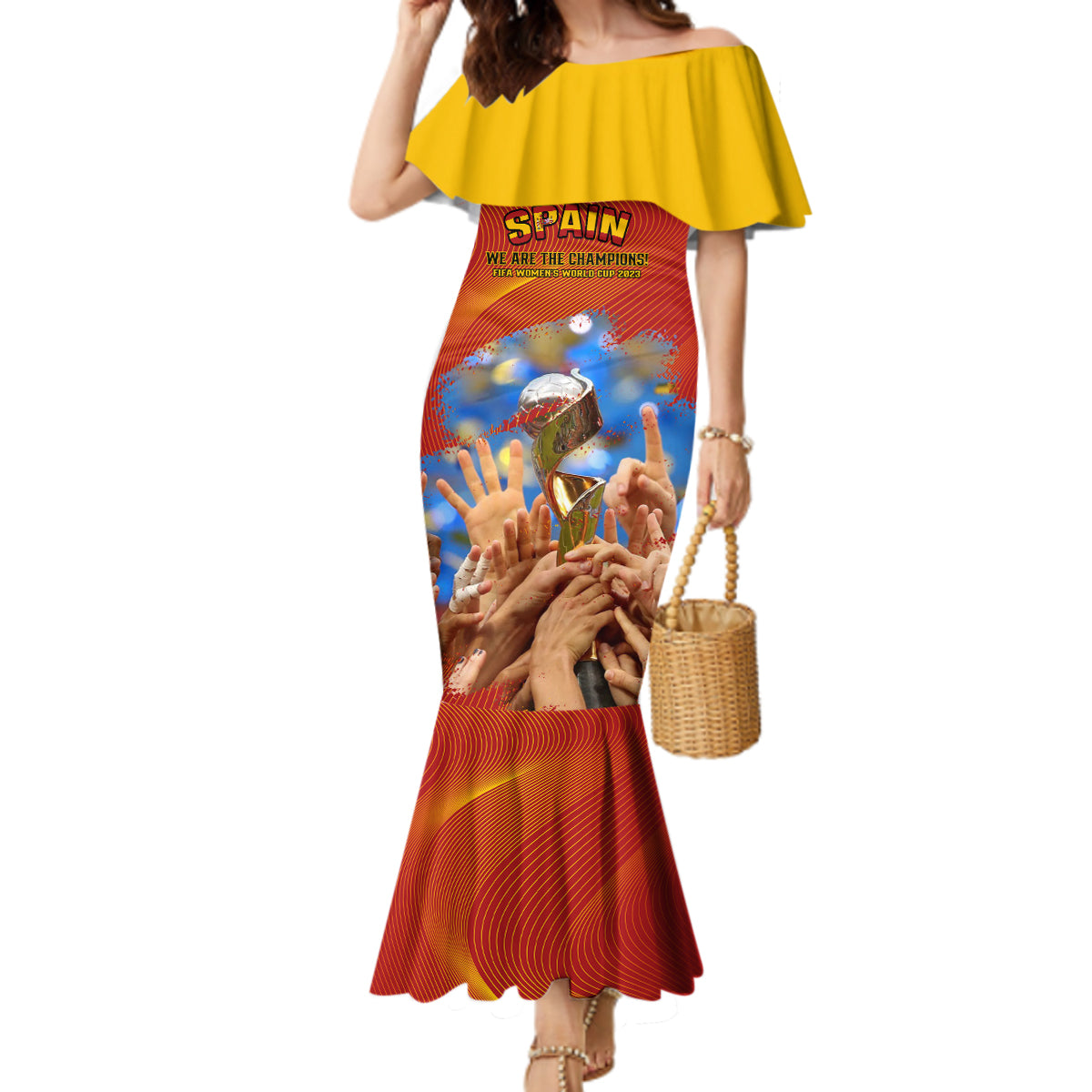 Spain Football Mermaid Dress 2023 World Cup Champions Proud Of Our Girls - Wonder Print Shop