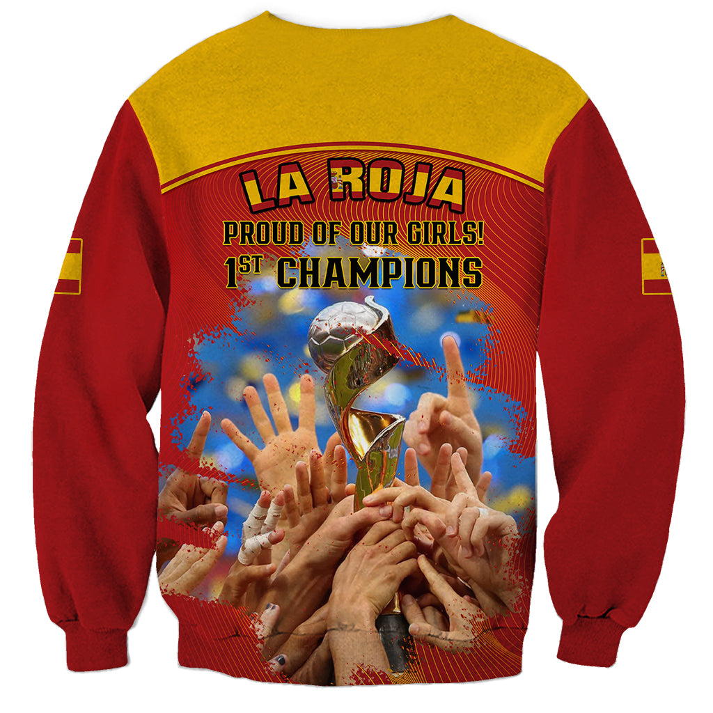 Spain Football Sweatshirt 2023 World Cup Champions Proud Of Our Girls - Wonder Print Shop