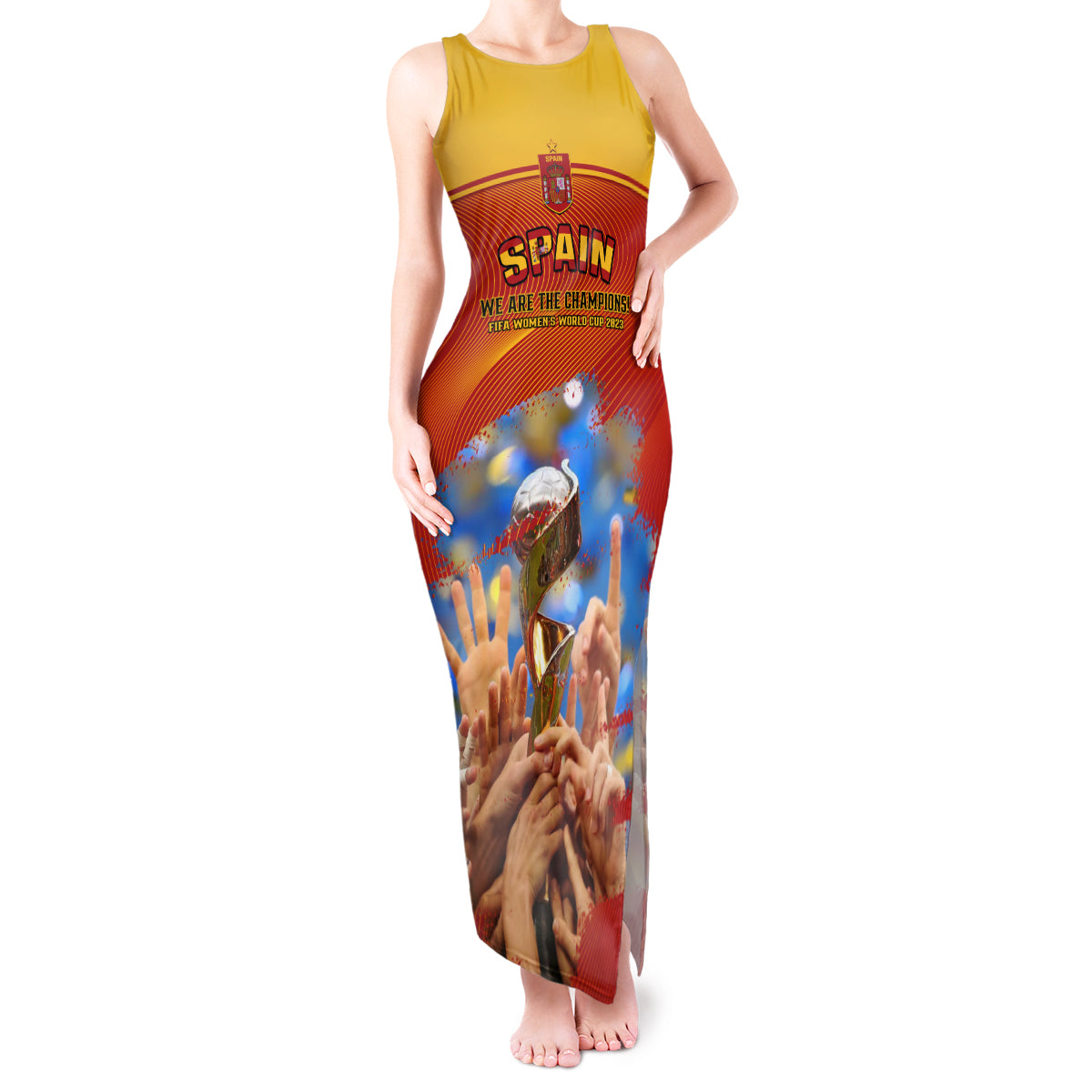 Spain Football Tank Maxi Dress 2023 World Cup Champions Proud Of Our Girls - Wonder Print Shop