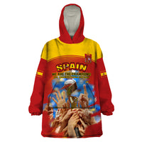 Spain Football Wearable Blanket Hoodie 2023 World Cup Champions Proud Of Our Girls - Wonder Print Shop