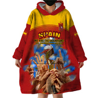 Spain Football Wearable Blanket Hoodie 2023 World Cup Champions Proud Of Our Girls - Wonder Print Shop