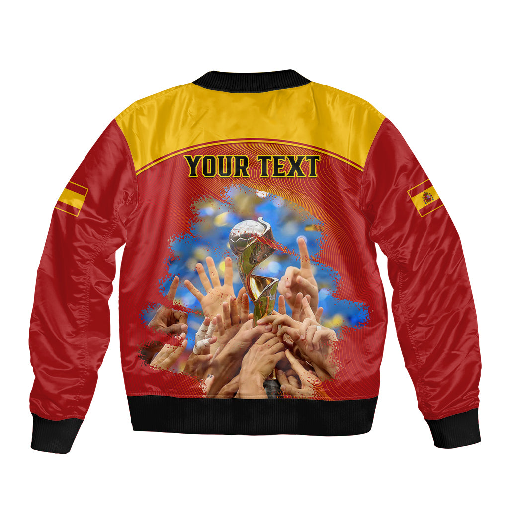 Custom Spain Football Bomber Jacket 2023 World Cup Champions Proud Of Our Girls - Wonder Print Shop