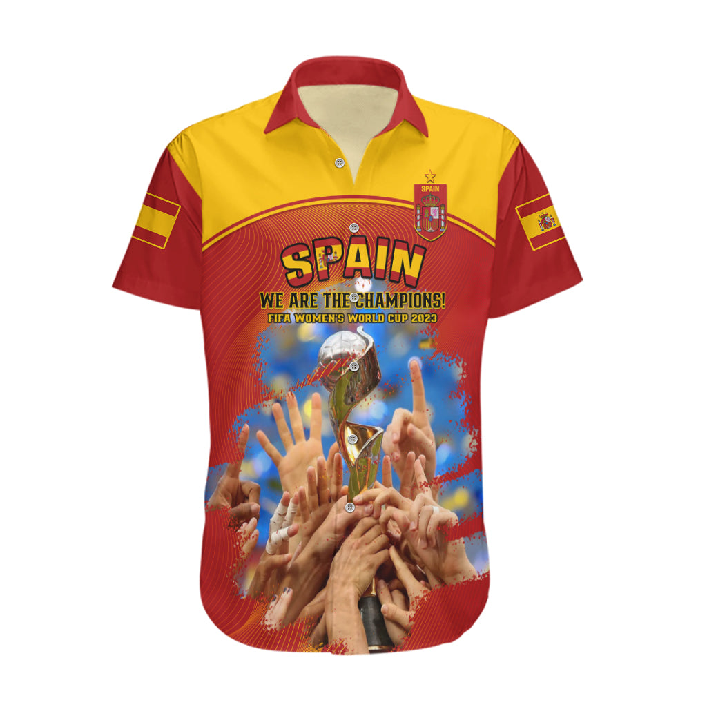 Custom Spain Football Hawaiian Shirt 2023 World Cup Champions Proud Of Our Girls - Wonder Print Shop