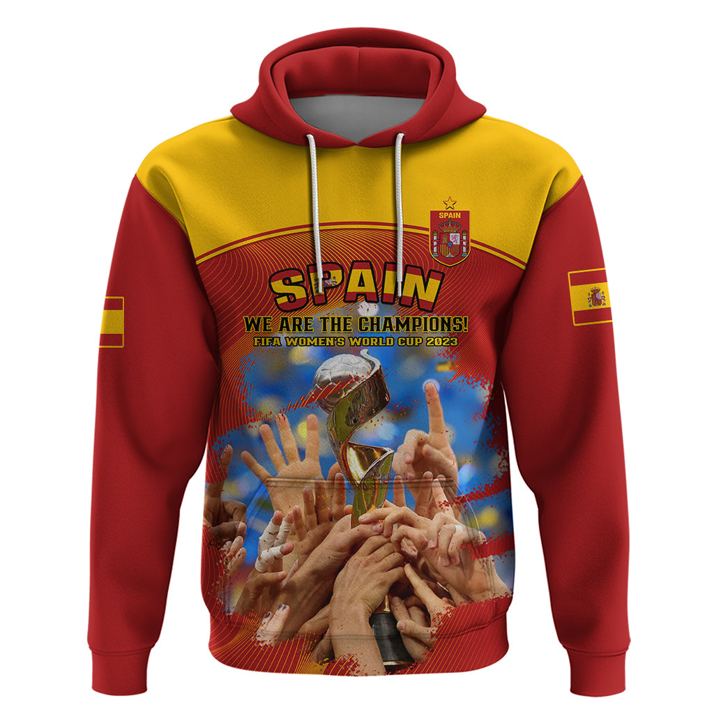 Custom Spain Football Hoodie 2023 World Cup Champions Proud Of Our Girls - Wonder Print Shop