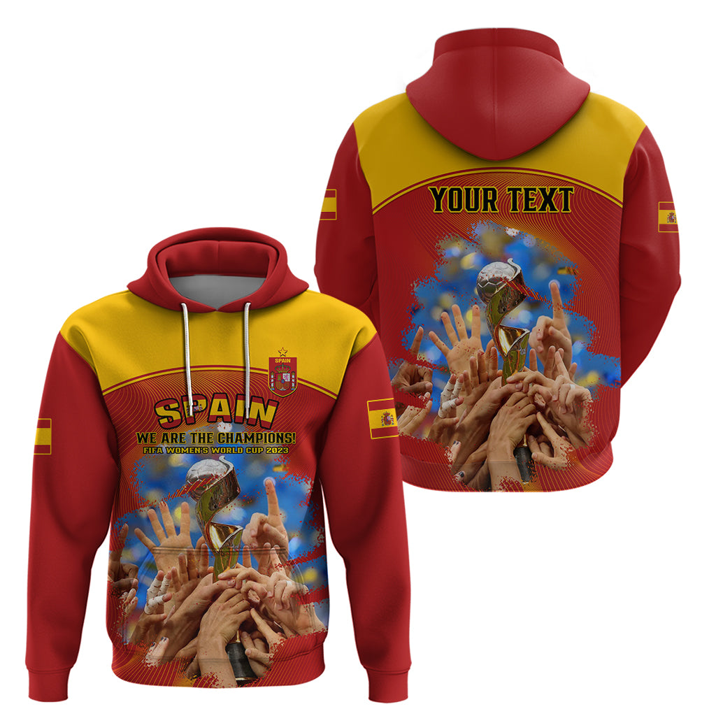 Custom Spain Football Hoodie 2023 World Cup Champions Proud Of Our Girls - Wonder Print Shop
