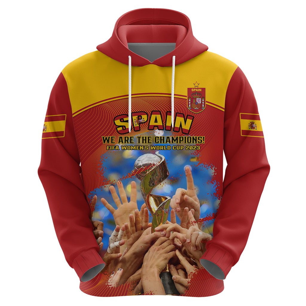Custom Spain Football Hoodie 2023 World Cup Champions Proud Of Our Girls - Wonder Print Shop