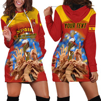 Custom Spain Football Hoodie Dress 2023 World Cup Champions Proud Of Our Girls - Wonder Print Shop