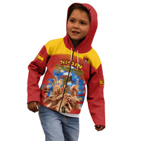 Custom Spain Football Kid Hoodie 2023 World Cup Champions Proud Of Our Girls - Wonder Print Shop
