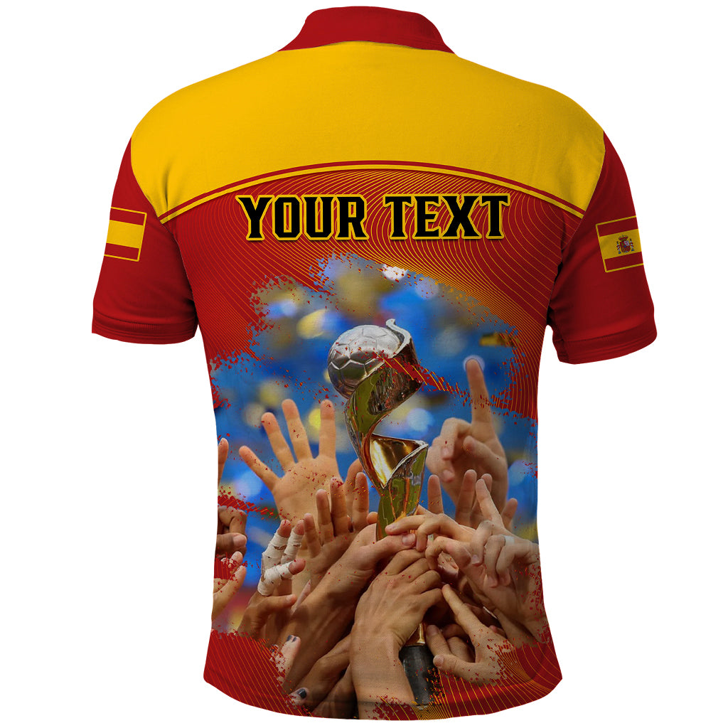 Custom Spain Football Polo Shirt 2023 World Cup Champions Proud Of Our Girls - Wonder Print Shop