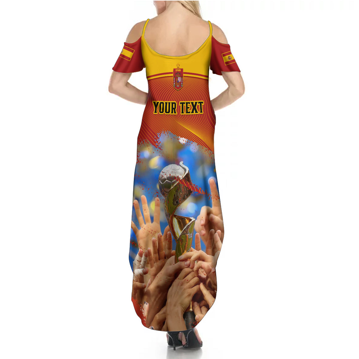 Custom Spain Football Summer Maxi Dress 2023 World Cup Champions Proud Of Our Girls - Wonder Print Shop