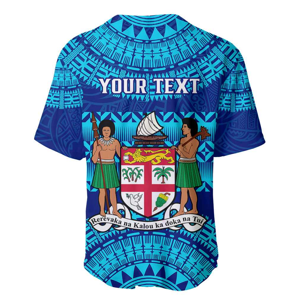 Personalised Fiji Baseball Jersey Unique Fijian Tapa Pattern With Coat Of Arms - Wonder Print Shop