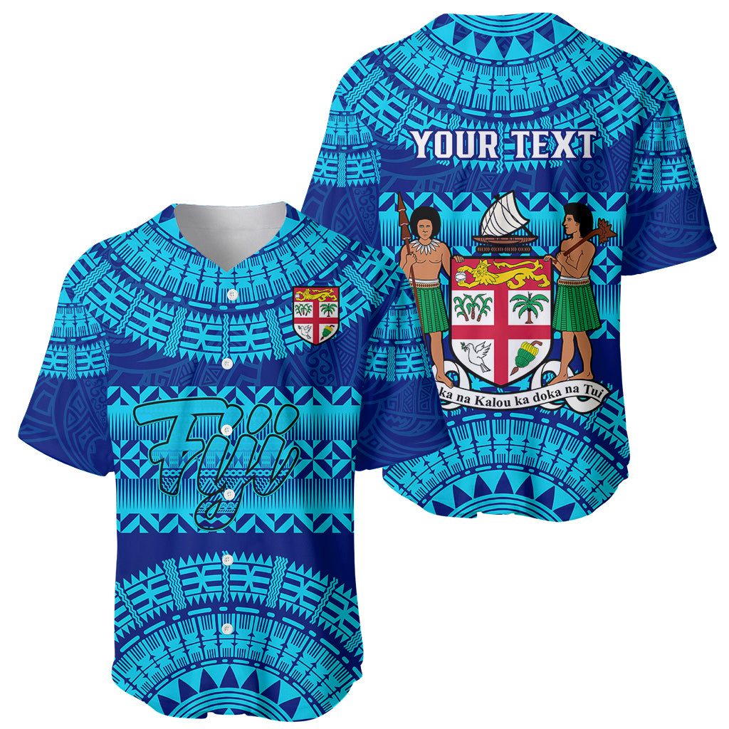Personalised Fiji Baseball Jersey Unique Fijian Tapa Pattern With Coat Of Arms - Wonder Print Shop