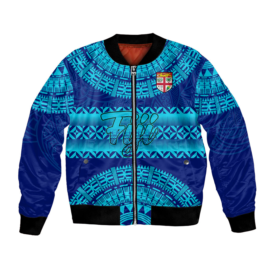 Personalised Fiji Bomber Jacket Unique Fijian Tapa Pattern With Coat Of Arms - Wonder Print Shop