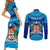 Personalised Fiji Couples Matching Short Sleeve Bodycon Dress and Long Sleeve Button Shirts Unique Fijian Tapa Pattern With Coat Of Arms - Wonder Print Shop