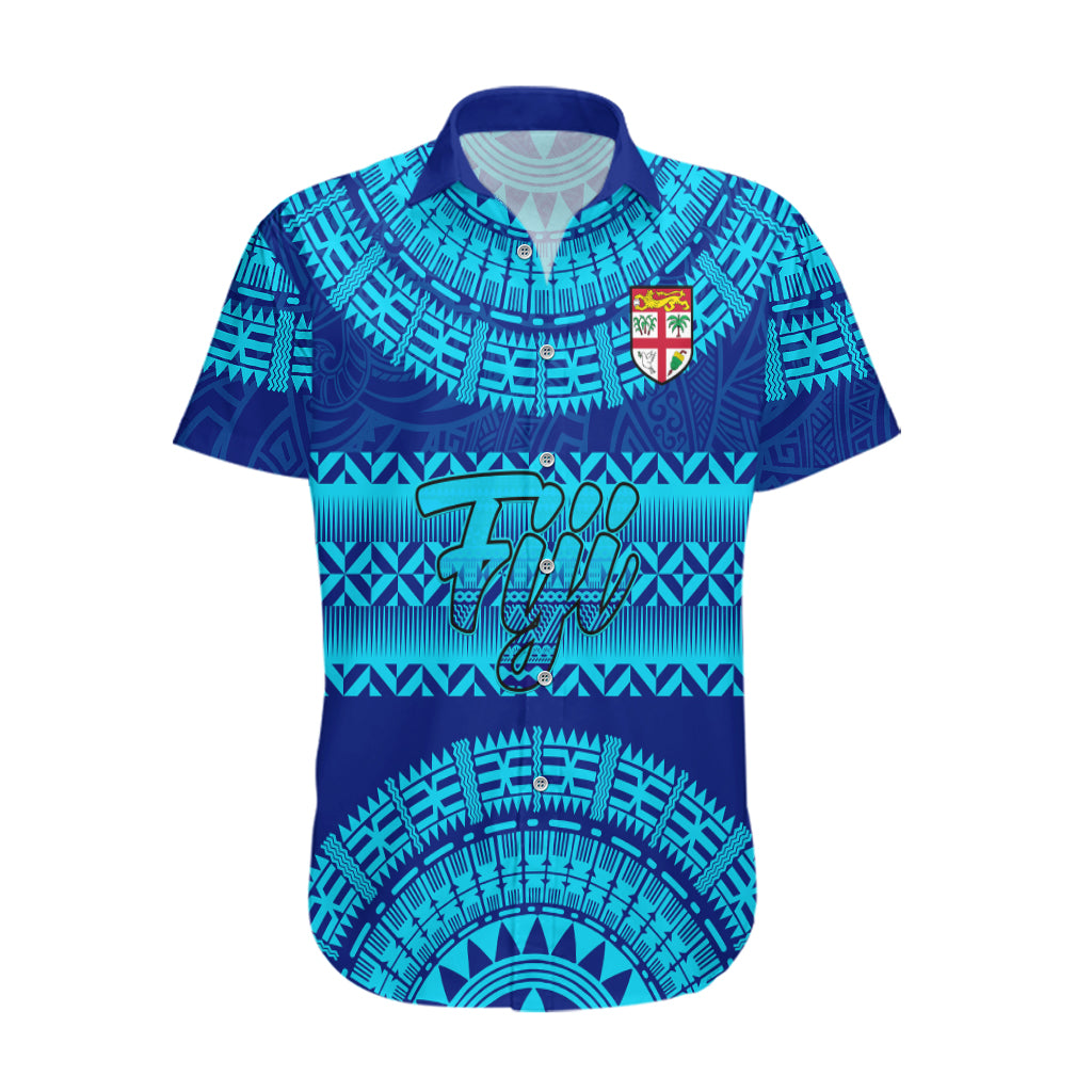 Personalised Fiji Hawaiian Shirt Unique Fijian Tapa Pattern With Coat Of Arms - Wonder Print Shop