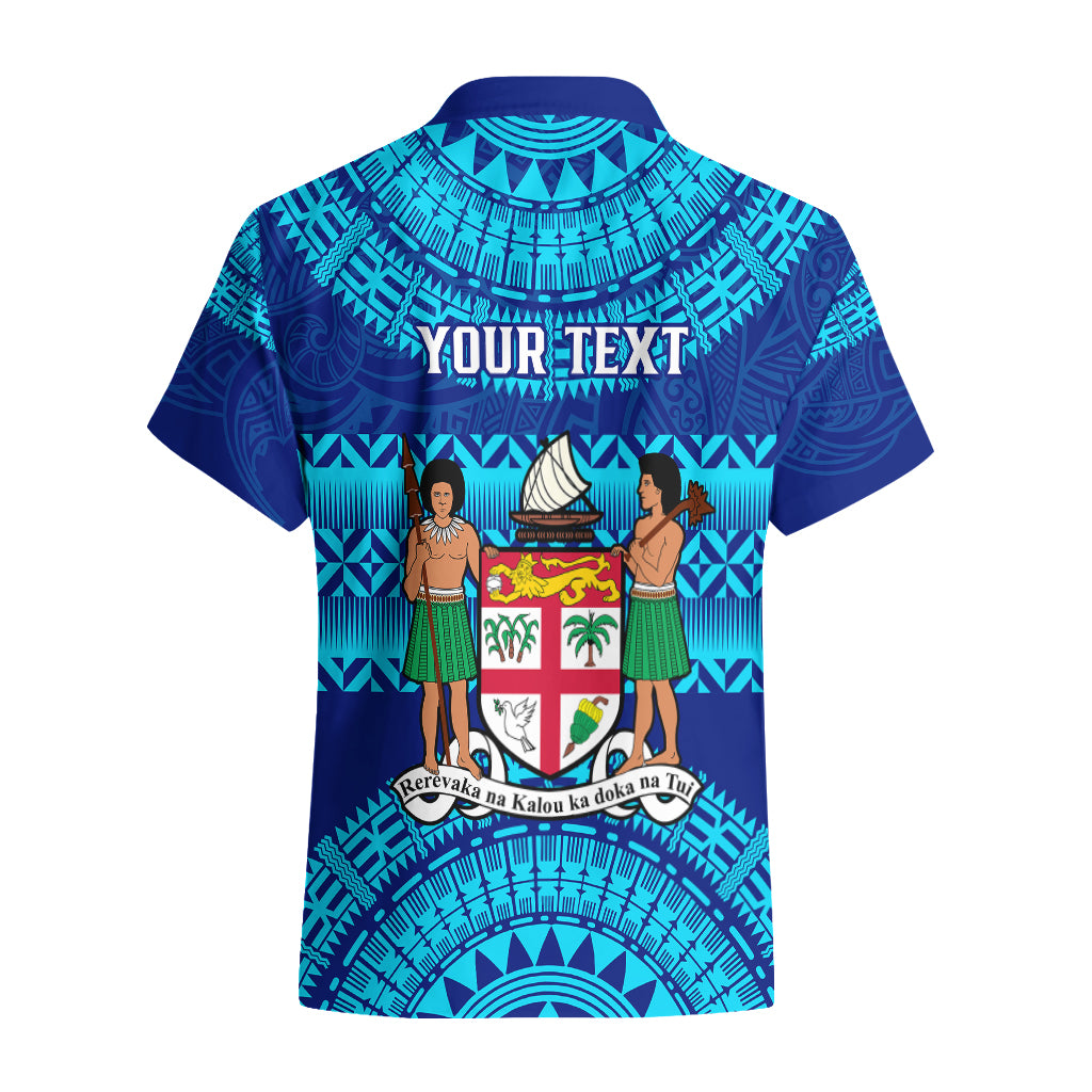 Personalised Fiji Hawaiian Shirt Unique Fijian Tapa Pattern With Coat Of Arms - Wonder Print Shop