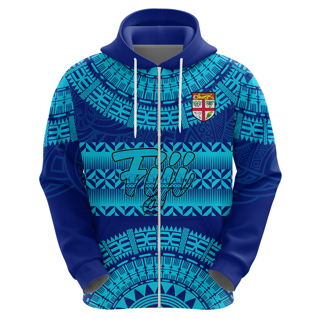 Personalised Fiji Hoodie Unique Fijian Tapa Pattern With Coat Of Arms - Wonder Print Shop