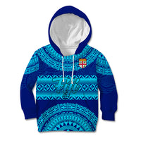 Personalised Fiji Kid Hoodie Unique Fijian Tapa Pattern With Coat Of Arms - Wonder Print Shop