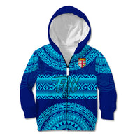 Personalised Fiji Kid Hoodie Unique Fijian Tapa Pattern With Coat Of Arms - Wonder Print Shop
