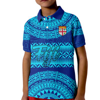 Personalised Fiji Kid Polo Shirt Unique Fijian Tapa Pattern With Coat Of Arms - Wonder Print Shop