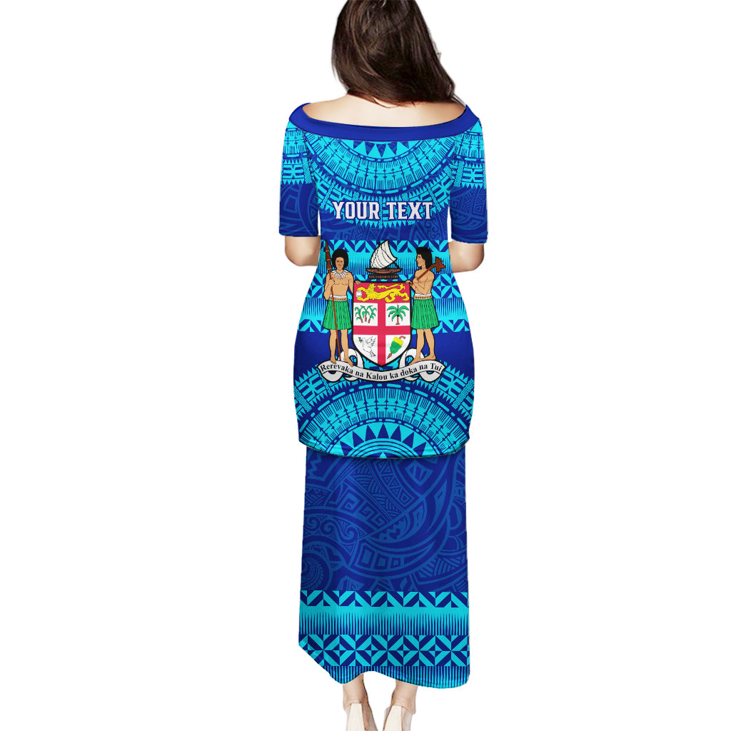 Personalised Fiji Puletasi Unique Fijian Tapa Pattern With Coat Of Arms - Wonder Print Shop