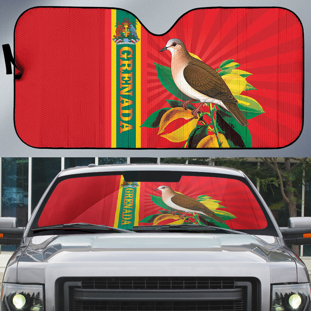Grenada Dove Nutmeg Auto Sun Shade Island of Spice Proud