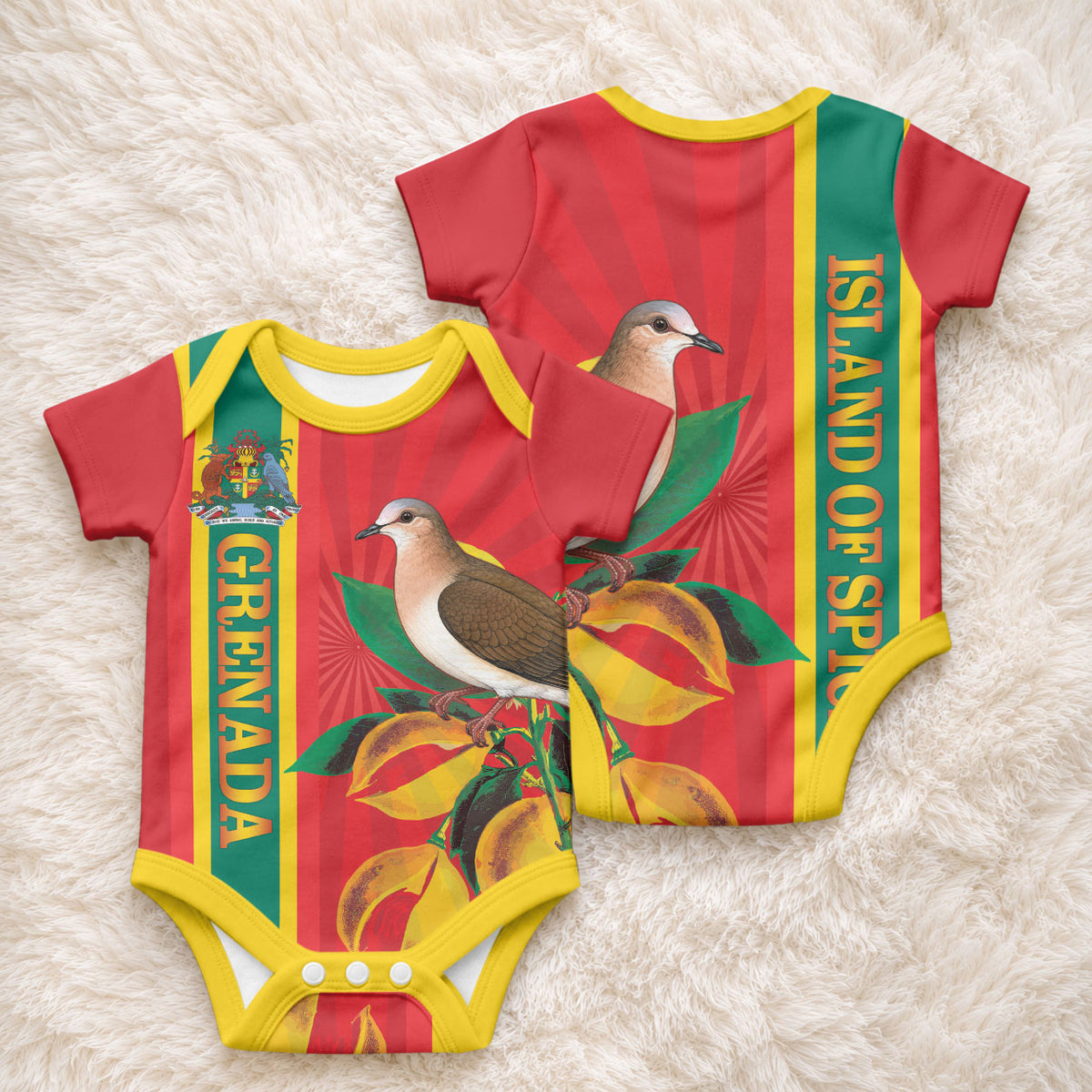 Grenada Dove Nutmeg Baby Onesie Island of Spice Proud
