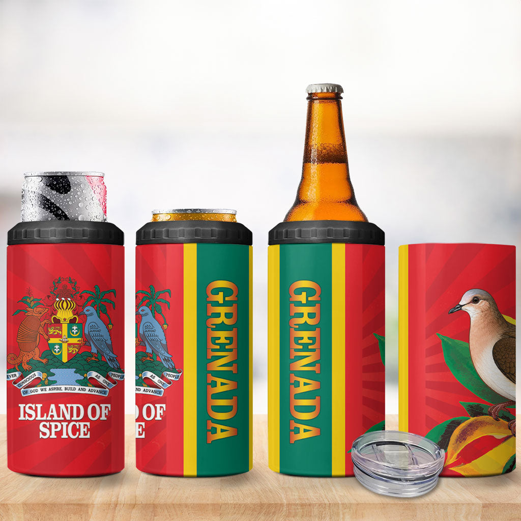 Grenada Dove Nutmeg 4 in 1 Can Cooler Tumbler Island of Spice Proud