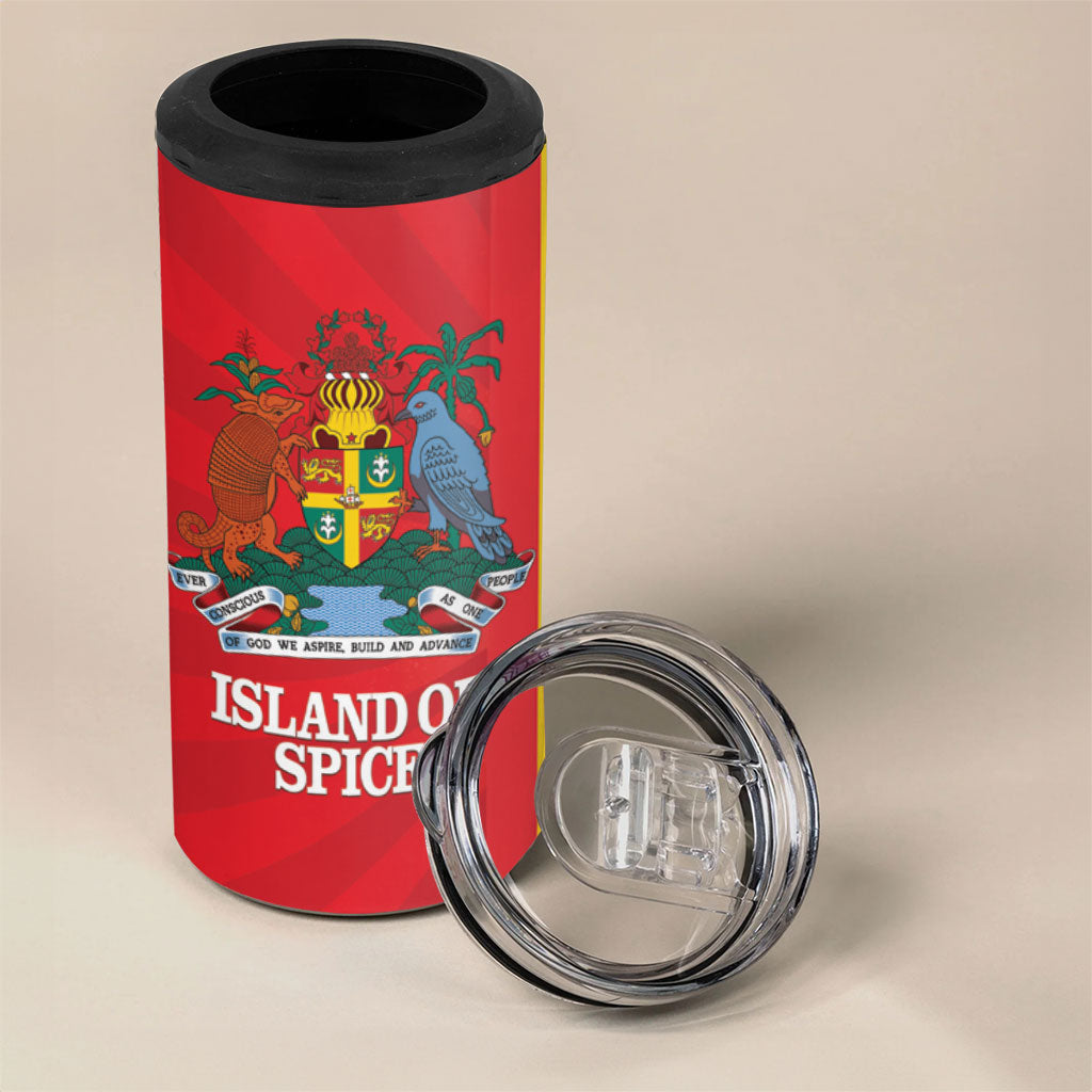 Grenada Dove Nutmeg 4 in 1 Can Cooler Tumbler Island of Spice Proud