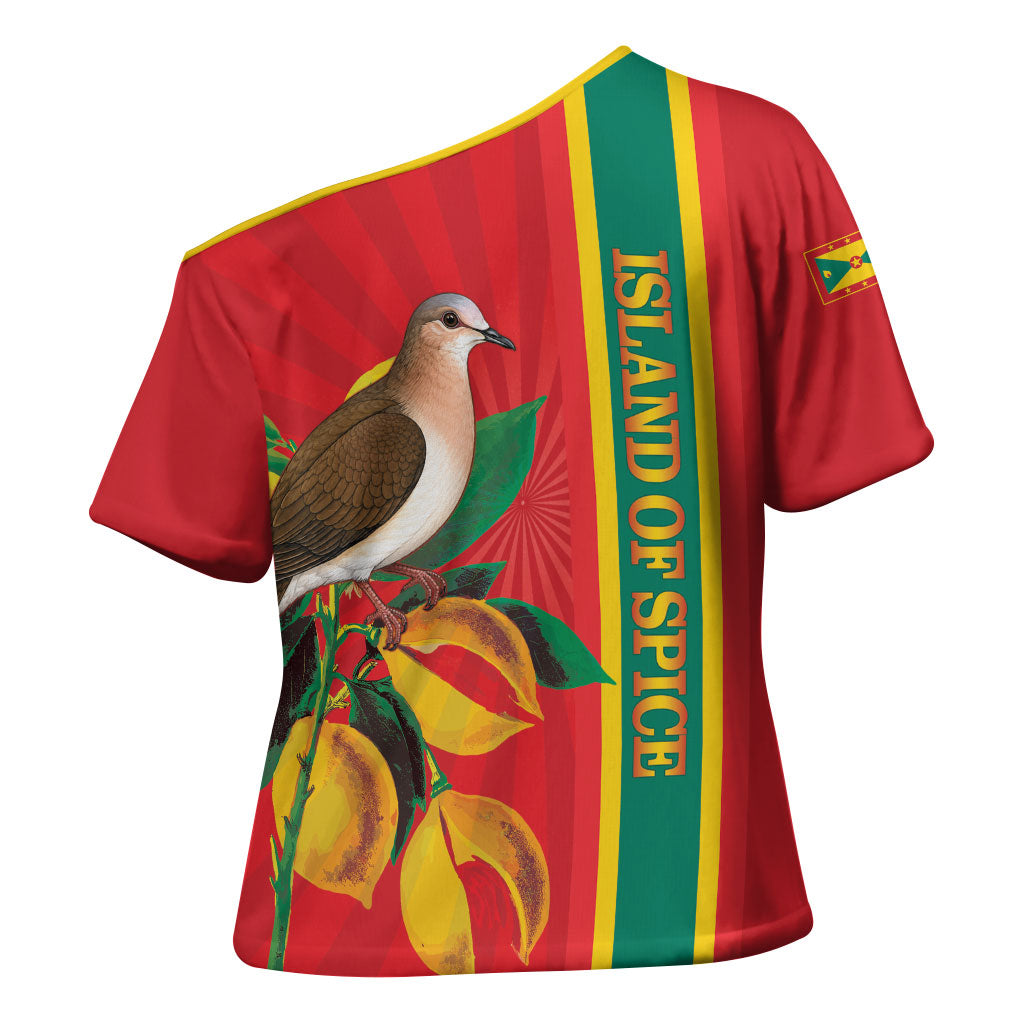 Grenada Dove Nutmeg Cross Shoulder Shirt Island of Spice Proud
