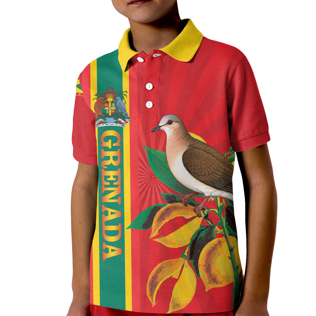 Grenada Dove Nutmeg Kid Polo Shirt Island of Spice Proud
