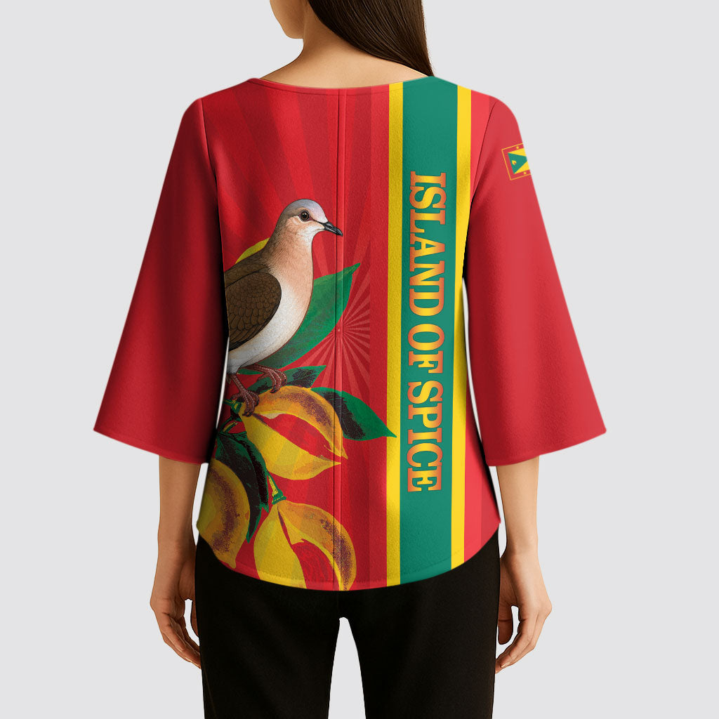 Grenada Dove Nutmeg Kimono Sleeve Blouse Island of Spice Proud