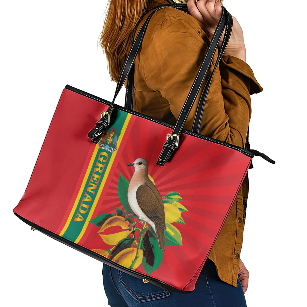 Grenada Dove Nutmeg Leather Tote Bag Island of Spice Proud