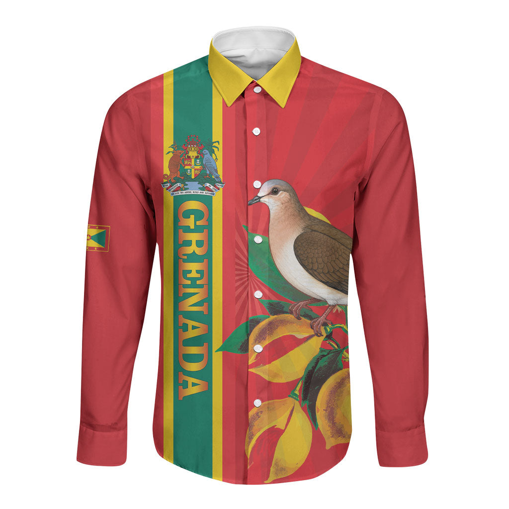 Grenada Dove Nutmeg Long Sleeve Button Shirt Island of Spice Proud