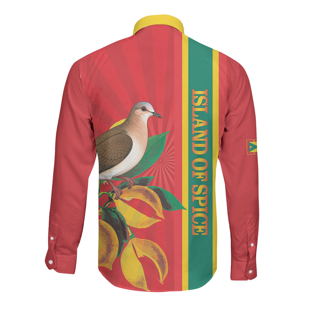 Grenada Dove Nutmeg Long Sleeve Button Shirt Island of Spice Proud