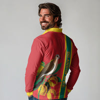 Grenada Dove Nutmeg Long Sleeve Polo Shirt Island of Spice Proud