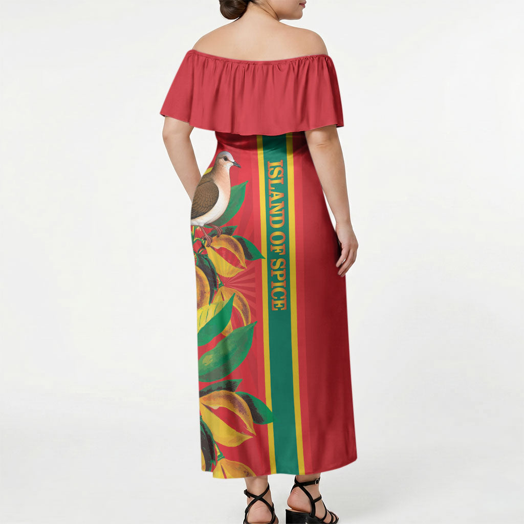 Grenada Dove Nutmeg Off Shoulder Maxi Dress Island of Spice Proud